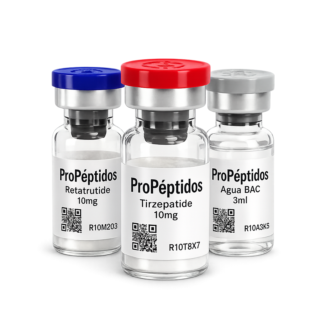 Viales de Retatrutide y Tirzepatide